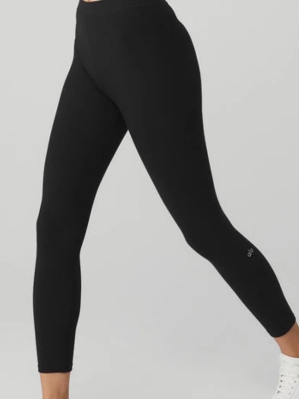 ALO Yoga Ribbed High-Waist 7/8 Blissful Black Leggings